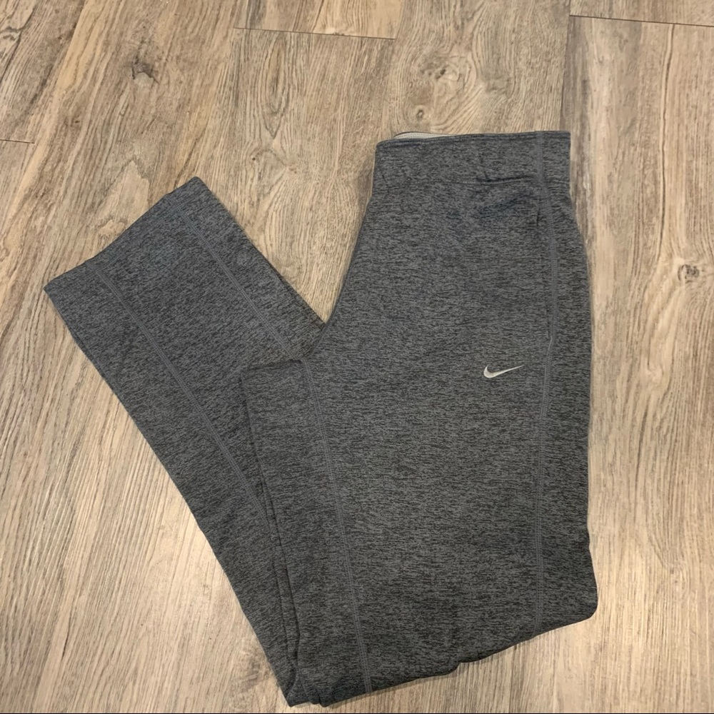 Nike Women’s Small S Therma-Fit grey pants leg zippers Comfort lined Fleece